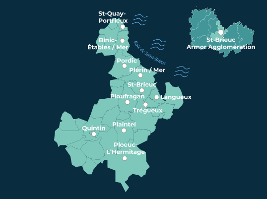 Carte situation Saint-Brieuc Armor Agglomération