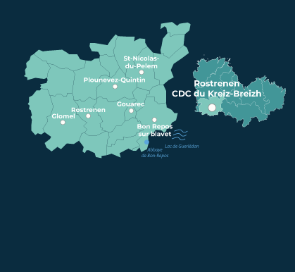 Carte Communauté de communes du Kreiz-Breizh
