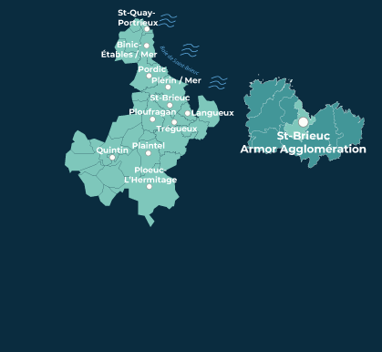 Carte Saint-Brieuc Armor Agglomération